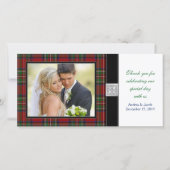 Royal Stewart Tartan Wedding Danke, dass ihr Foto Dankeskarte (Vorderseite)