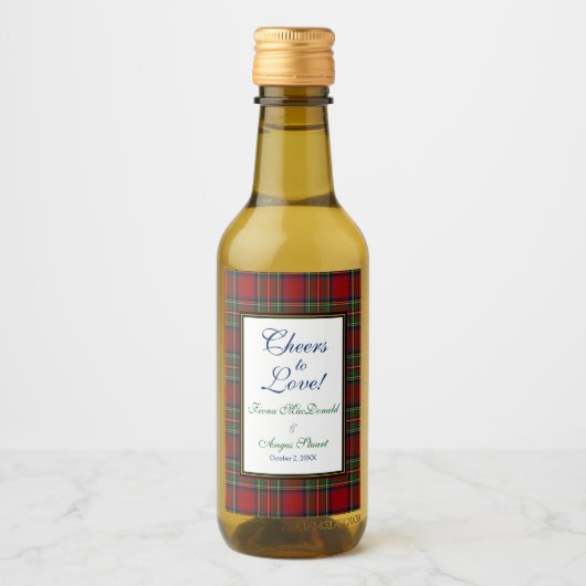 Royal Stewart Tartan Wedding Rett Date Favor Weinetikett (Vorderseite)