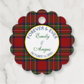 Royal Stewart Tartan Wedding Rettete ein Datum Geschenkanhänger (Rückseite)