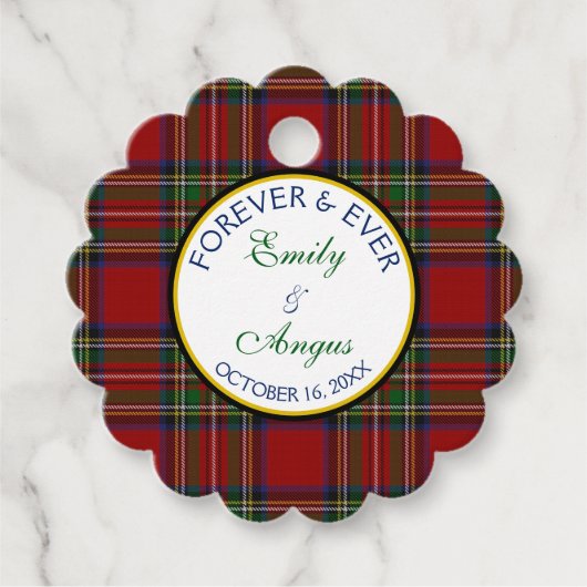 Royal Stewart Tartan Wedding Rettete ein Datum Geschenkanhänger (Vorderseite)