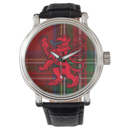 Royal Stewart Tartan with Red Lion Rampant Armbanduhr