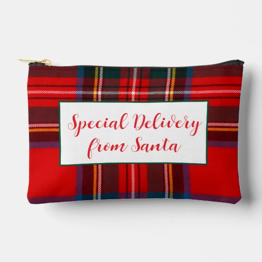 Royal Stewart Weihnachtskariert Santa  Zubehörtasche (Vorderseite)