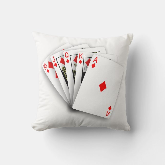 Royal Straight Flush Throw Kissen (Vorderseite)