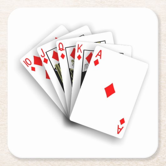 Royal Straight Flush Untersetzer Set (Vorderseite)