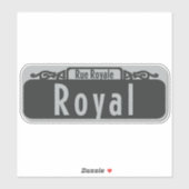 Royal Street (Rue Royale) Zeichensticker Aufkleber (Blatt)