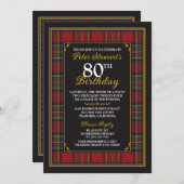 Royal Stuart Royal Stewart Tartan 80. Geburtstag Einladung (Vorne/Hinten)