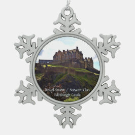 Royal Stuart Scottish Clan Castle Scotland Foto Schneeflocken Zinn-Ornament