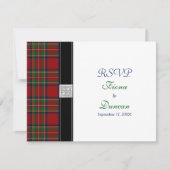 Royal Stuart Tartan Celtic Wedding Response Card RSVP Karte (Vorderseite)