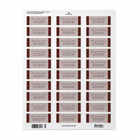 Royal Stuart Tartan Rücksendeadresse (Vorne)