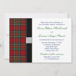 Royal Stuart Tartan Wedding Invitation Empfang Einladung