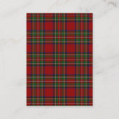 Royal Stuart Tartan Wedding Reception Card Begleitkarte (Rückseite)