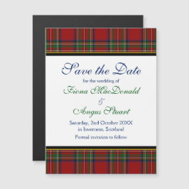 Royal Stuart Tartan Wedding Save the Date Magnet