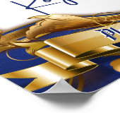 Royal Süßigkeiten Blue & Gold Elegantes Candy Buff Poster (Ecke)