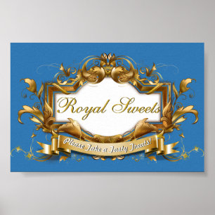 Royal Süßigkeiten & Leckereien Elegantes Candy Buf Poster