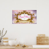 Royal Süßigkeiten|Rosa und Gold Elegante Poster (Küche)