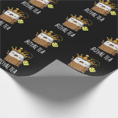 Royal-tea Funny Tea Pun Dark BG Geschenkpapier (Ecke)