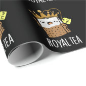 Royal-tea Funny Tea Pun Dark BG Geschenkpapier (Rolleneckpunkt)