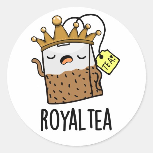 Royal-tea Funny Tea Pun Runder Aufkleber (Vorderseite)