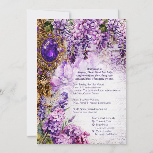 Royal Tea Party Einladung (Rückseite)