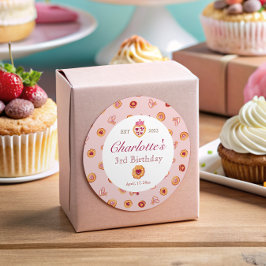 Royal Tee Party Pattern Pink Geburtstag Runder Aufkleber