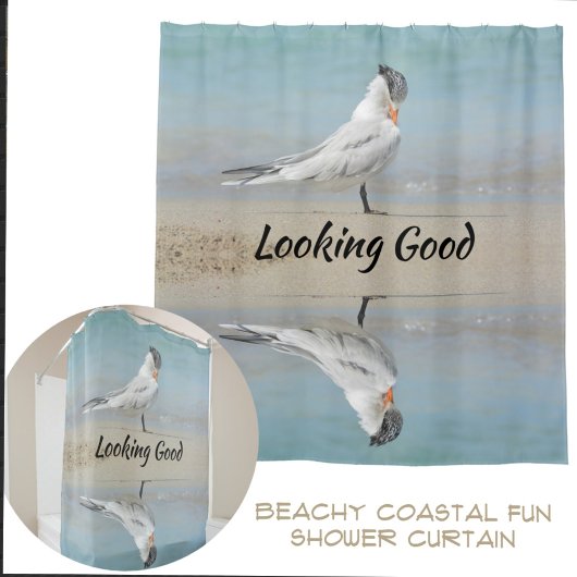 Royal Tern Coastable Customizable Fotografic Duschvorhang