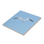 Royal Tern in Flight Coastal Blue Fliese (Seite)