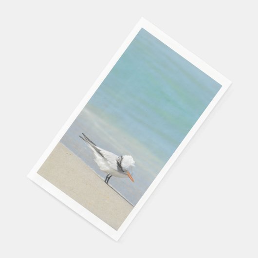 Royal Tern on Beach Seabird Fotografie Serviette (Ecke)