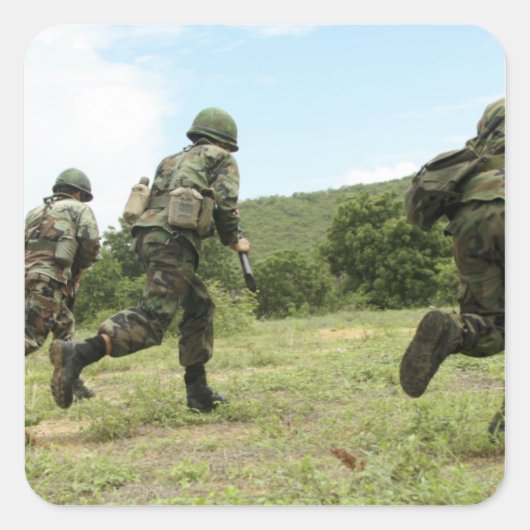 Royal Thai Marines eilt voran Quadratischer Aufkleber (Vorderseite)