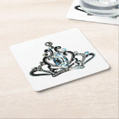 "Royal+Tiara" Rechteckiger Pappuntersetzer (angewinkelt)