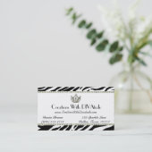 Royal Tiara Zebra Print Business Card Visitenkarte (Stehend Vorderseite)