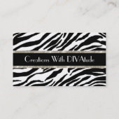 Royal Tiara Zebra Print Business Card Visitenkarte (Rückseite)