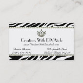 Royal Tiara Zebra Print Business Card Visitenkarte (Vorderseite)