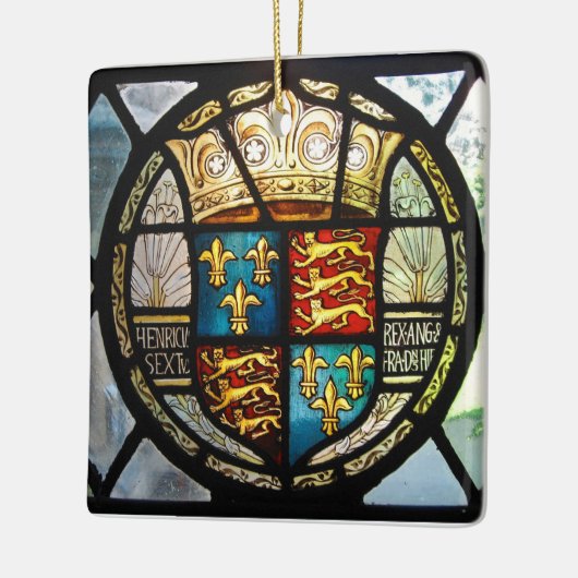Royal Tudor Coat of Arms Henry VIII Festglas Keramikornament (Links)