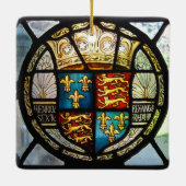 Royal Tudor Coat of Arms Henry VIII Festglas Keramikornament (Rückseite)