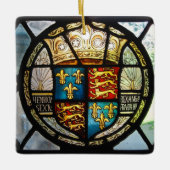 Royal Tudor Coat of Arms Henry VIII Festglas Keramikornament (Vorderseite)