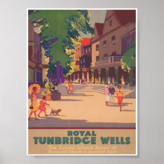 Royal Tunbridge Wells England Vintage Travel Poster (Vorne)