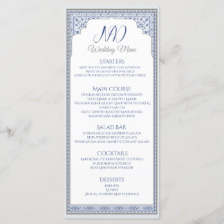 Royal Turkish Wedding Menu Card Menükarte