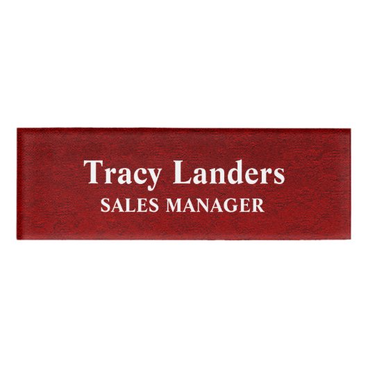 Royal Velvet Texture Print Namenschild (Vorderseite)