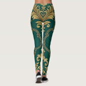 Royal Victorian Seamless Pattern – Golden Ornament Leggings (Rückseite)