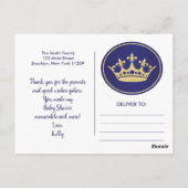 Royal Vielen Dank Baby Dusche Danke Postcard Postkarte (Rückseite)