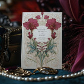 Royal Viktorianisch Burgundy Floral Wedding Einladung