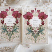 Royal Viktorianisch Burgundy Floral Wedding Einladung