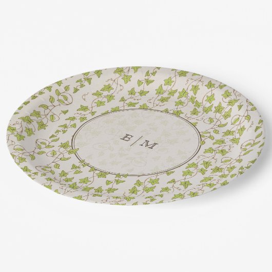 Royal Viktorianisch Elegante Blumenhochzeit Pappteller (Schrägansicht)