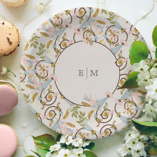Royal Viktorianisch Elegante Blumenhochzeit Pappteller