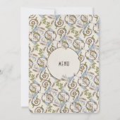 Royal Viktorianisch Elegante Watercolor Menükarte Einladung (Rückseite)