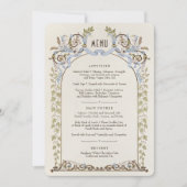 Royal Viktorianisch Elegante Watercolor Menükarte Einladung (Vorderseite)