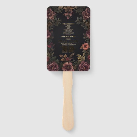 Royal Viktorianisch Floral Gothic Wedding Fächer (Rückseite)