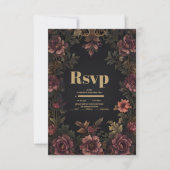 Royal Viktorianisch Floral Gothic Wedding RSVP Karte (Vorderseite)