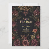 Royal Viktorianisch Floral Gothic Wedding Save The Date (Vorderseite)