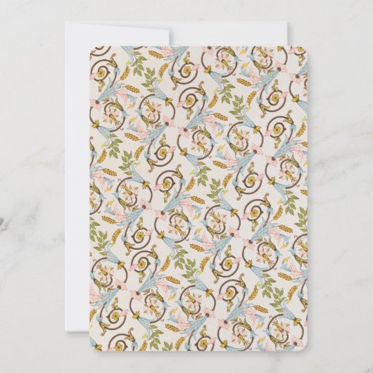 Royal Viktorianisch Floral Wedding Tischnummer Car (Rückseite)